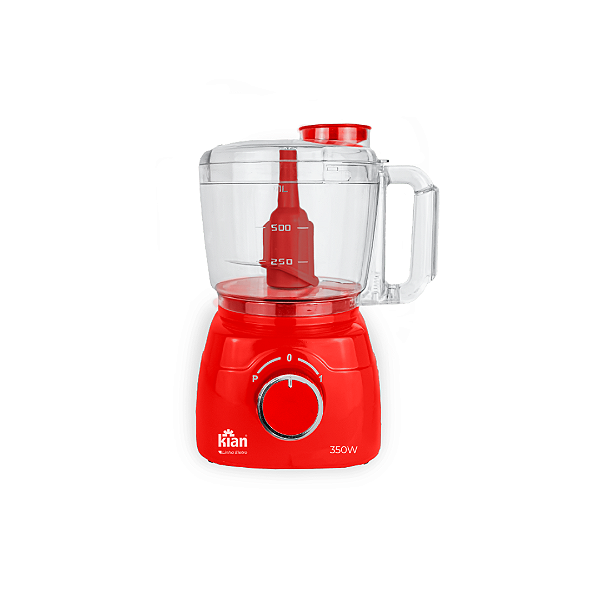 Processador De Alimentos Turbo Kian Vermelho 350w 1l Compacto 220v