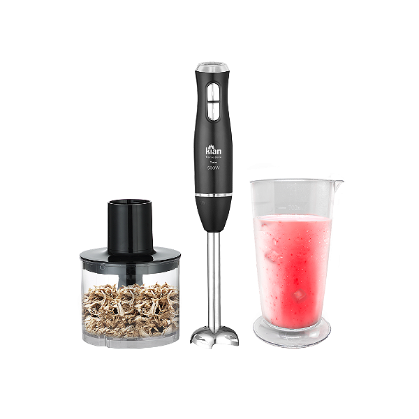 Mixer 2 Em 1 Turbo Kian Mx-101 Preto 500w Mini Processador 650ml E Copo Medidor 700ml 127v