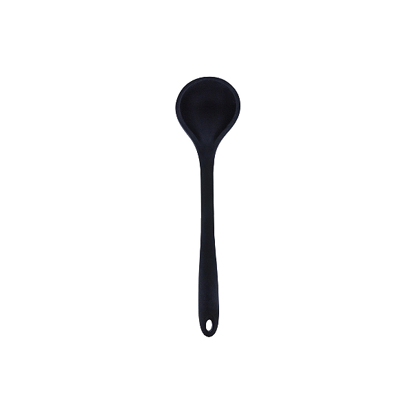 Concha De Silicone Preta Mimo Style 28,5 Cm Para Sopas Caldos Feijão E Molhos