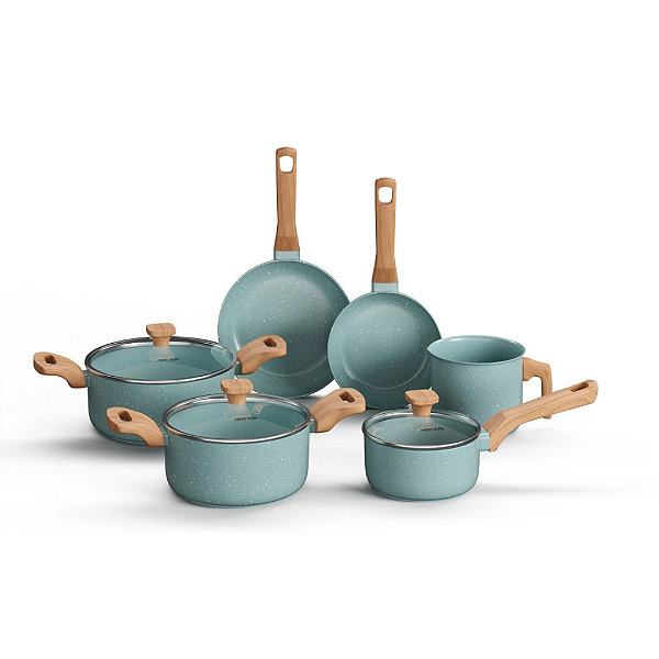 Conjunto De 6 Panelas Pratic Cook Green Mimo Style Compatível Com Indução