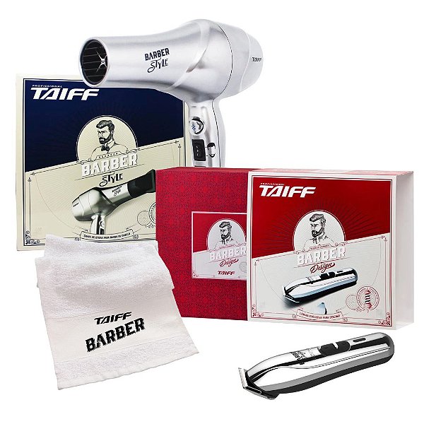 KIT TAIFF BARBER 220V - SECADOR DE CABELO PROFISSIONAL STYLE 1700W + MAQUINA CORTE DESIGN - BVT