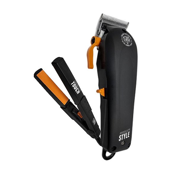KIT GAMA GBS BIVOLT - MAQUINA DE CORTE ABSOLUTE STYLE + PRANCHA MINI ABSOLUTE TOUCH 210ºC