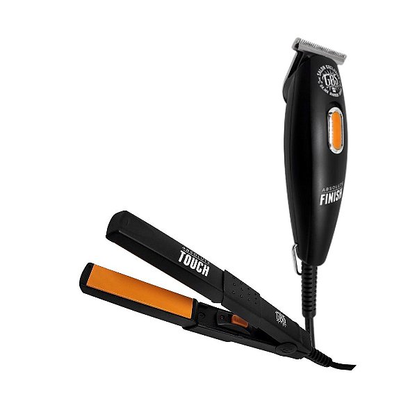 KIT GAMA GBS BIVOLT - MAQUINA ACABAMENTO ABSOLUTE FINISH + PRANCHA MINI ABSOLUTE TOUCH 210ºC