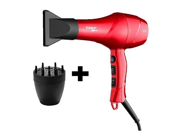 KIT TAIFF SECADOR PROFISSIONAL RED ION 1900W - 220V + DIFUSOR NOVO