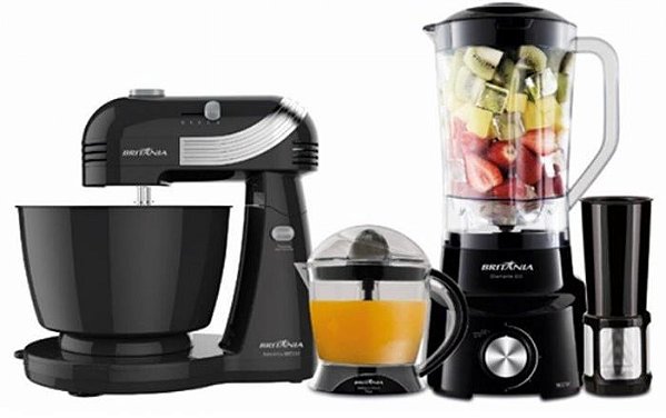 KIT BRITANIA DIAMANTE COZINHAR 3 EM 1 PRETO BKT03P - 127V