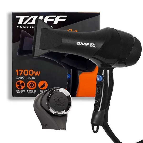 KIT TAIFF - SECADOR DE CABELO PROFISSIONAL NEW SMART 1700W 220V + DIFUSOR BICO 90 GRAUS