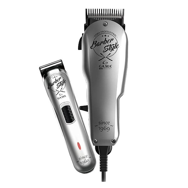 KIT GAMA MAQUINA BARBER STYLE - CORTE MAGNETICO GM593 PLUS - 220V + ACABAMENTO TRIMMER GT527 BV