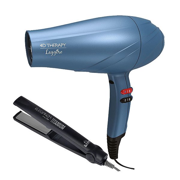 KIT GAMA - SECADOR CABELO PROF. LEGGERO ION 4D 2200W 127V + PRANCHA INFINITY ONE TITANIUM 220ºC