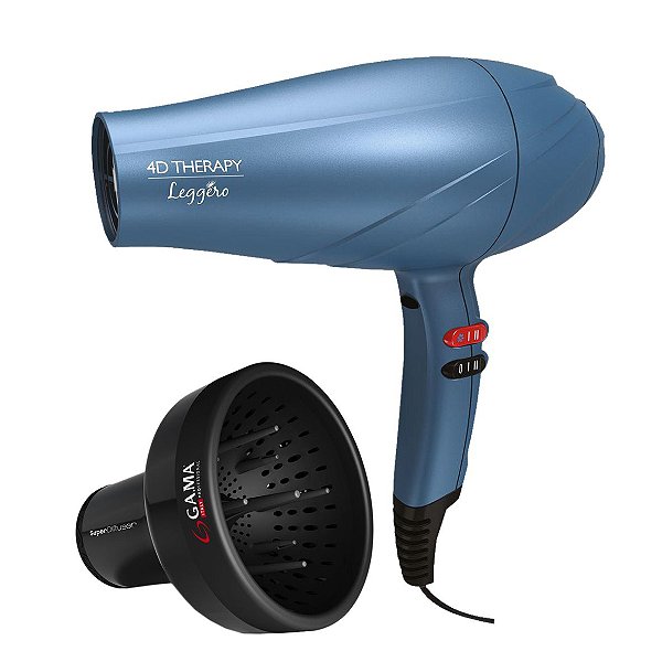KIT GAMA - SECADOR CABELO PROF. LEGGERO ION 4D 2200W 127V + DIFUSOR UNIVERSAL
