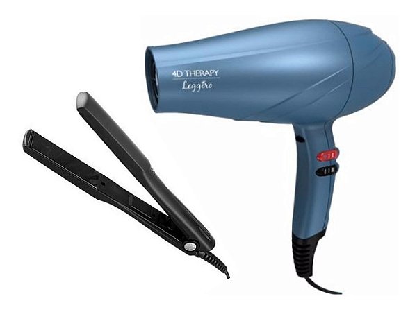 KIT - SECADOR CABELO GAMA PROF. LEGGERO ION 4D 2200W 127V + PRANCHA TAIFF CERAMIC 180ºC BV