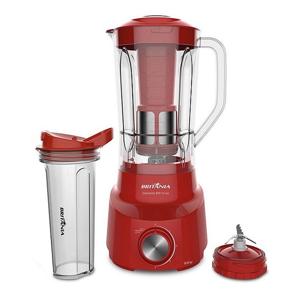 LIQUIDIFICADOR BRITANIA DIAMANTE 800 TO GO 2,65 LITROS 900W VERMELHO - 127V