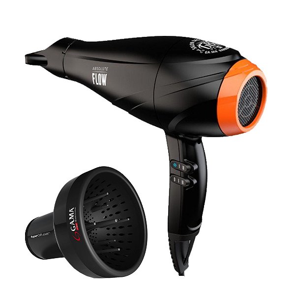 KIT GAMA - SECADOR PROFISSIONAL GBS BARBER SERIES ABSOLUTE FLOW 2300W 127V + DIFUSOR UNVERSAL