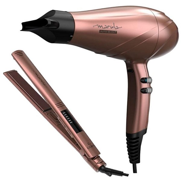 KIT GAMA MARULA ULTRA ION  BIVOLT - SECADOR 3D THERAPY ULTRA 2400W + PRANCHA  ELEGANCE LED 230ºC