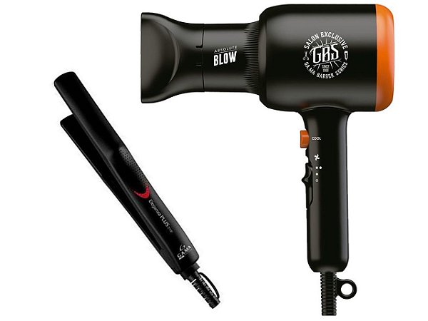 KIT GAMA - SECADOR BARBER SERIES ABSOLUTE BLOW 1900W 220V + PRANCHA ELEGANZA PLUS 210ºC BV