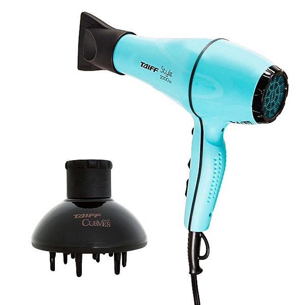 KIT TAIFF SECADOR PROFISSIONAL STYLE 2000W TIFFANY - 127V + DIFUSOR CURVES