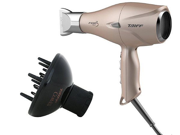 KIT TAIFF - SECADOR PROFISSIONAL FOX ION 3 GOLD 2200W 127V + DIFUSOR CURVES