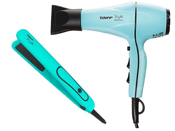 KIT TAIFF STYLE AZUL TIFFANY - SECADOR PROFISSIONAL 2000W 220V + PRANCHA 210ºC BV