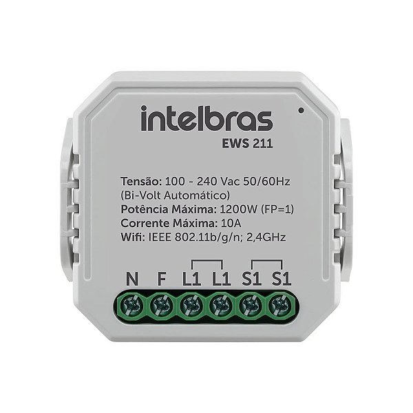 Interruptor Controlador de Cargas Wifi Intelbras 1/1 EWS 211