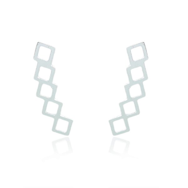 Brinco EarCuff losango de aço