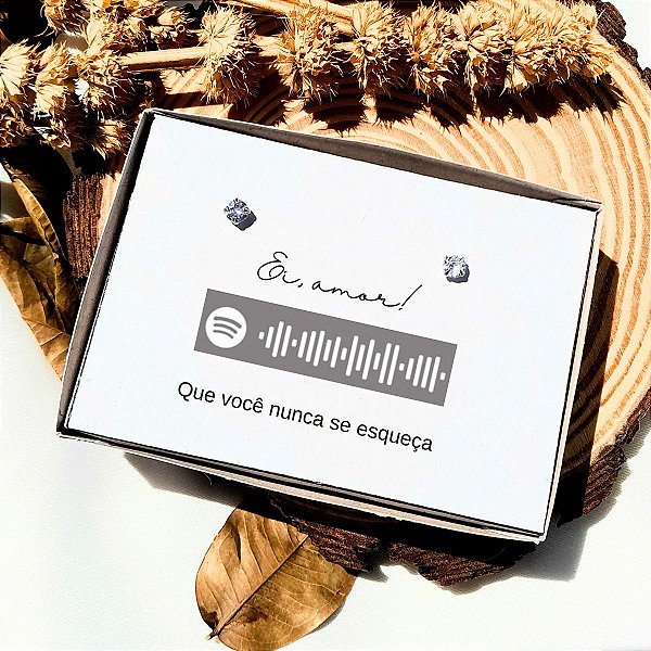 Brinco ponto de luz aço - Caixa presente com leitor Spotify