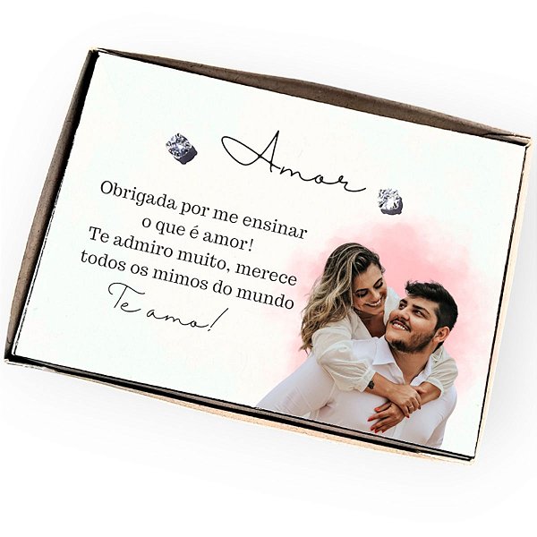 Brinco ponto de luz aço - Caixa presente com Foto Personalizado para Amor
