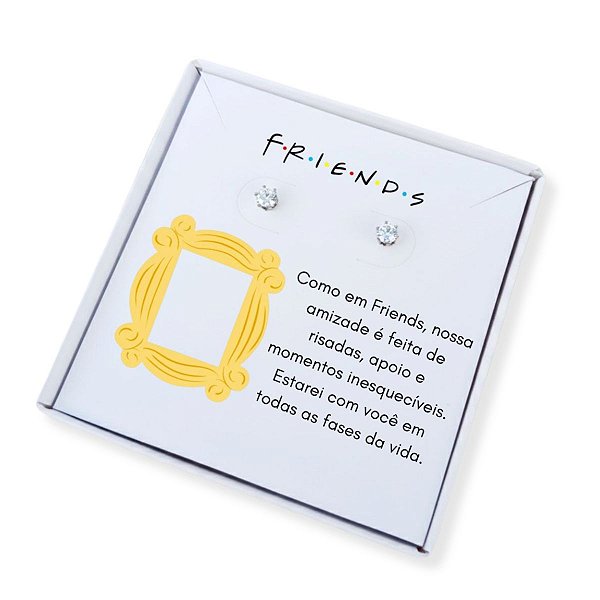 Brinco ponto de luz de aço+ Caixa presente Friends