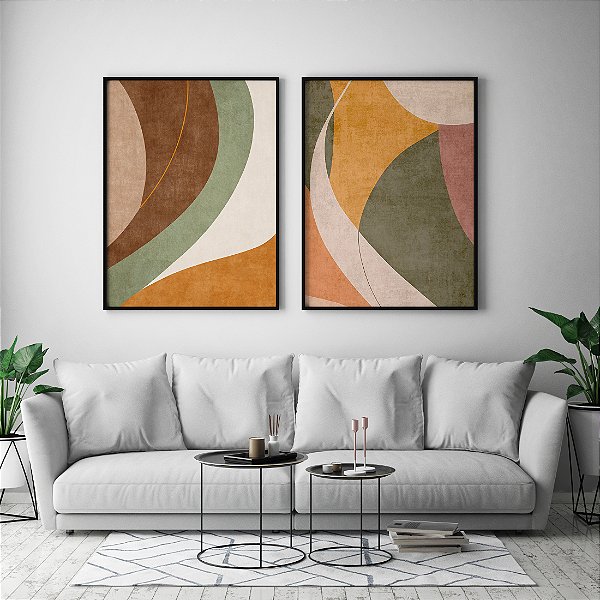 Abstratos tons terrosos e verde