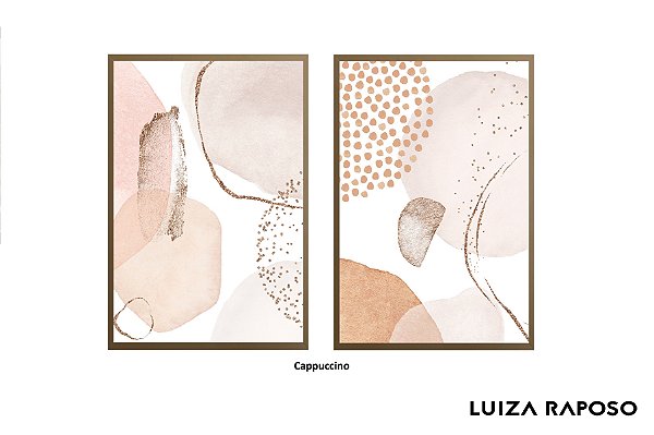 Par de Abstratos Suaves em tons Rose ref.015