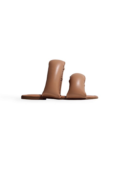 LALA - FLAT RASTEIRA FEMININA PUFFER NUDE