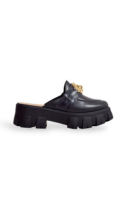 PRÉ VENDA | ZION - CLOG FLATFORM FEMININO TRATORADO PRETA