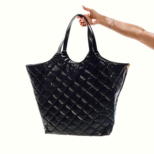 DADA - BOLSA FEMININA SACO MATELASSÊ PRETA