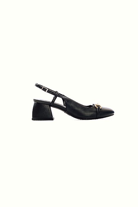 IOLANDA - SLINGBACK FEMININO SALTO ALTO PRETO