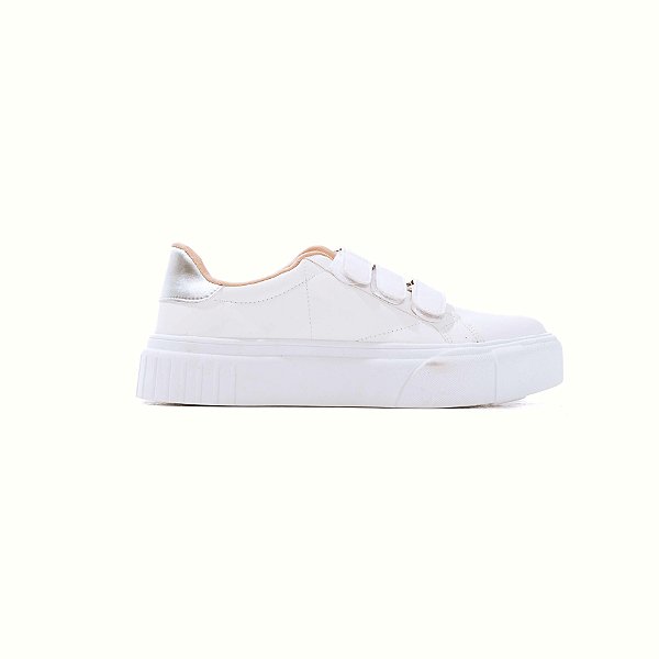 AURA - TÊNIS FEMININO VELCRO BRANCO