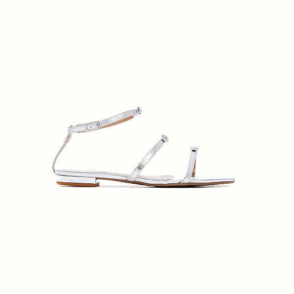 JADE - SANDÁLIA FEMININA RASTEIRA BICO FOLHA PRATA