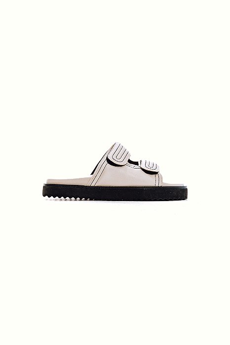 MILENA-  PAPETE FEMININA VELCRO OFF WHITE