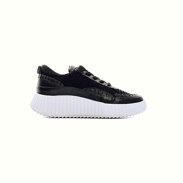 KALUA - TÊNIS FEMININO CADARÇOS PRETO