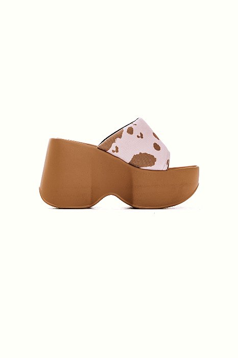 EMMA - TAMANCO FEMININO PLATAFORMA DE DEDO VACA ROSA