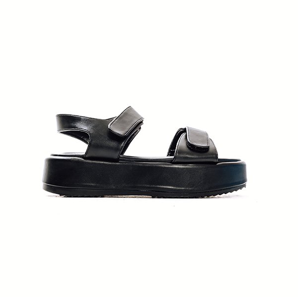 CAROL - PAPETE FEMININA FLATFORM VELCRO PRETA