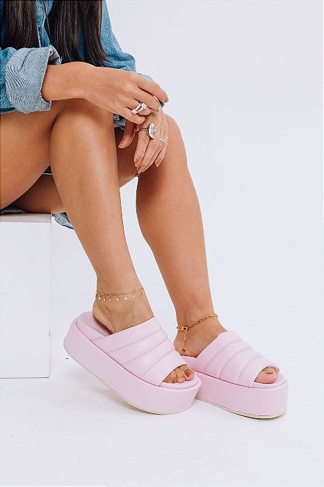 SUGAR - TAMANCO FLATFORM FEMININO ROSA