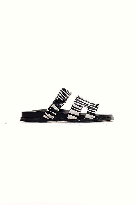 ZALICA - PAPETE ANATÔMICA FEMININA COURO VELCRO ZEBRA