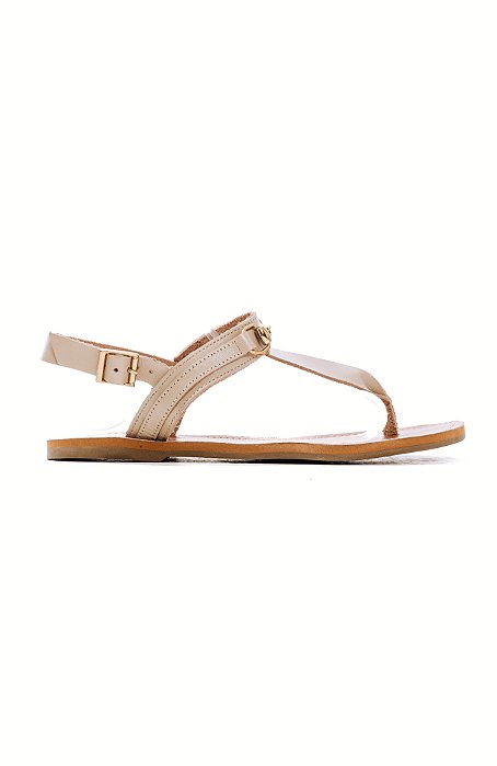 AVA - SANDÁLIA RASTEIRA FEMININA DE DEDO COURO OFF WHITE