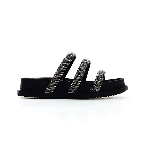 SAORI - PAPETE ANATÔMICA FEMININA TIRAS BRILHO  PRETO