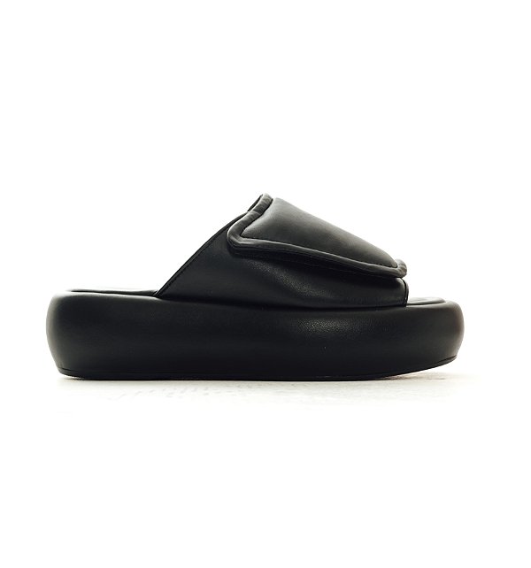 IZZY - PAPETE  FLATFORM FEMININA VELCRO PRETO