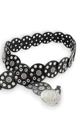 QUEL - CINTO FEMININO AROS BOHO FINO PRETO