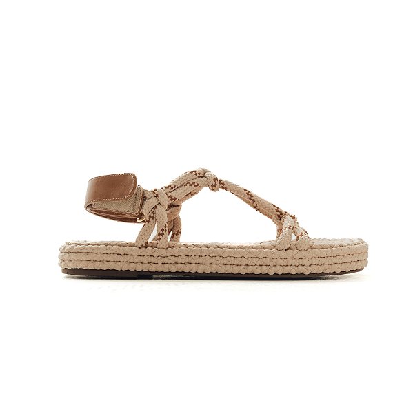 LILA - PAPETE FEMININA FLATFORM CORDAS BEGE