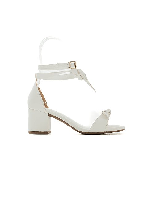 DORIS - SANDÁLIA FEMININA SALTO BLOCO 2 EM 1 BRANCA