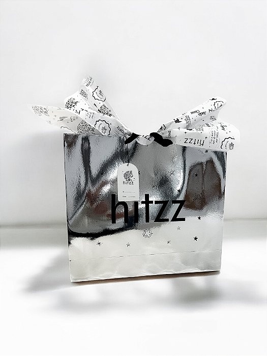 SACOLA PARA PRESENTE HITZZ PRATA