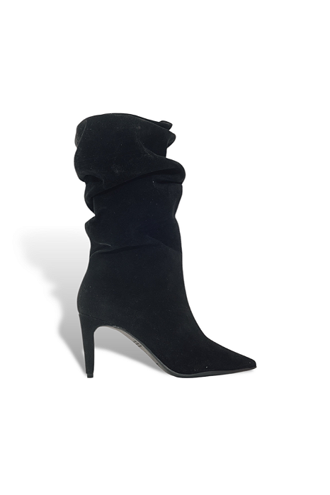 VALERIA - BOTA FEMININA SLOUCH SALTO FINO PRETA