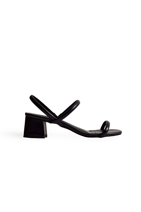 MONIQUE - SANDÁLIA FEMININA SALTO BAIXO PRETO