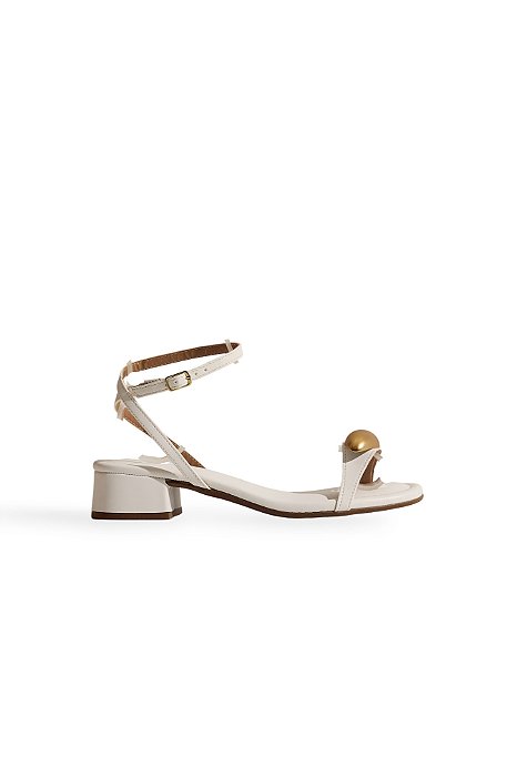 SILVIA - SANDÁLIA FEMININA SALTO BAIXO BRANCA